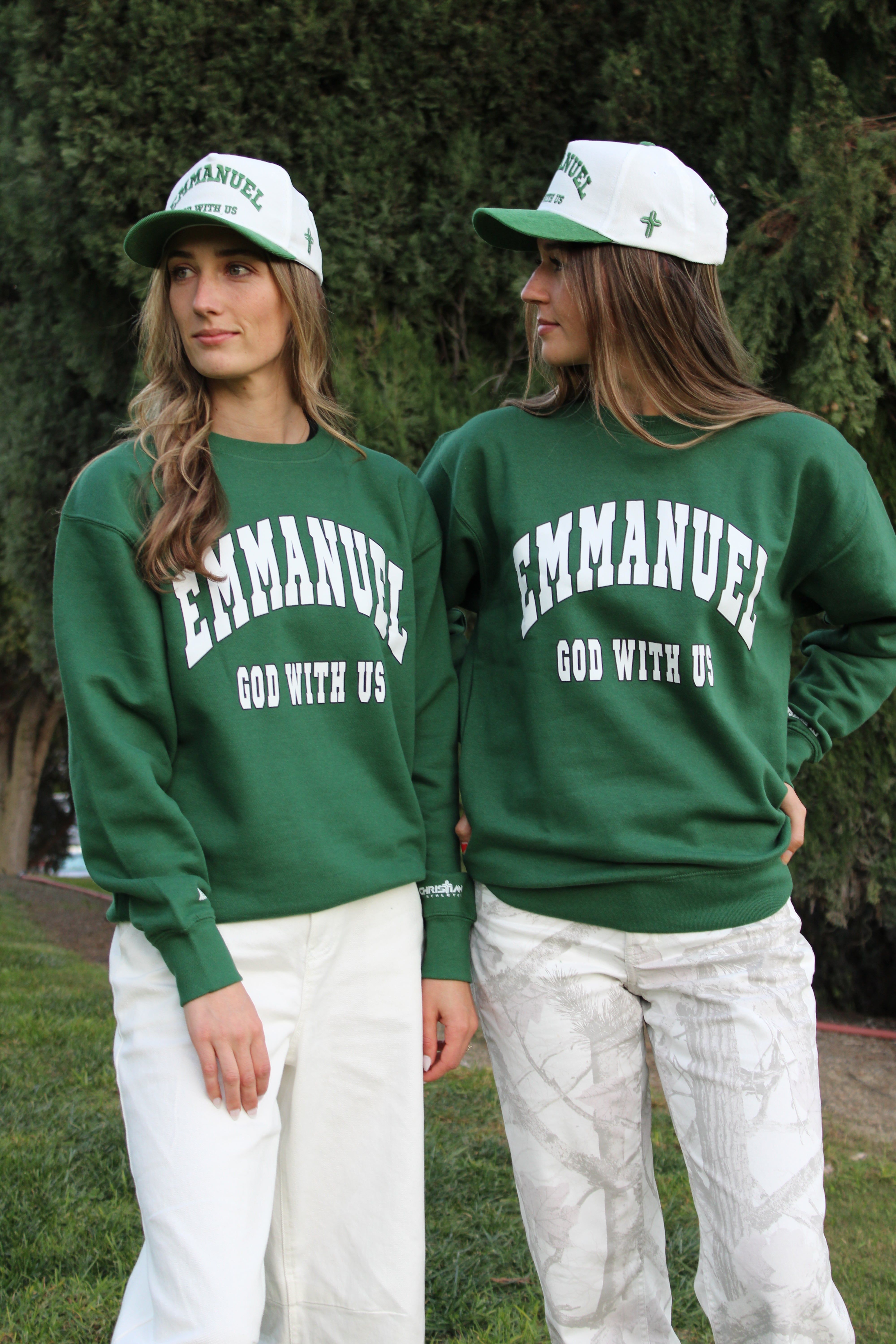 Image of Emmanuel God With Us Crewneck ‘Forest Green’